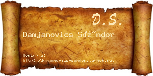 Damjanovics Sándor névjegykártya