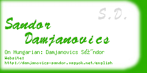 sandor damjanovics business card